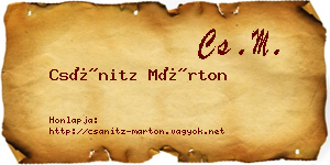 Csánitz Márton névjegykártya