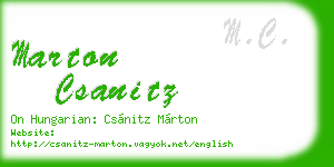 marton csanitz business card