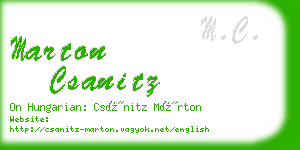 marton csanitz business card
